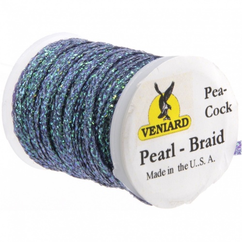 Veniard Pearl Flat Braid Peacock (Pack 12 Spools) Fly Tying Materials